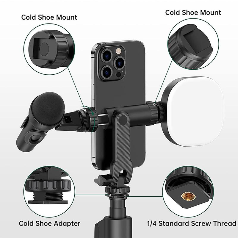 Hot Shoe Phone Clip, Multifunctional Handheld Vlog Extension Cold Shoe Clip, Universal Camera Monitor Mount, Camera Accessories for Live Streaming