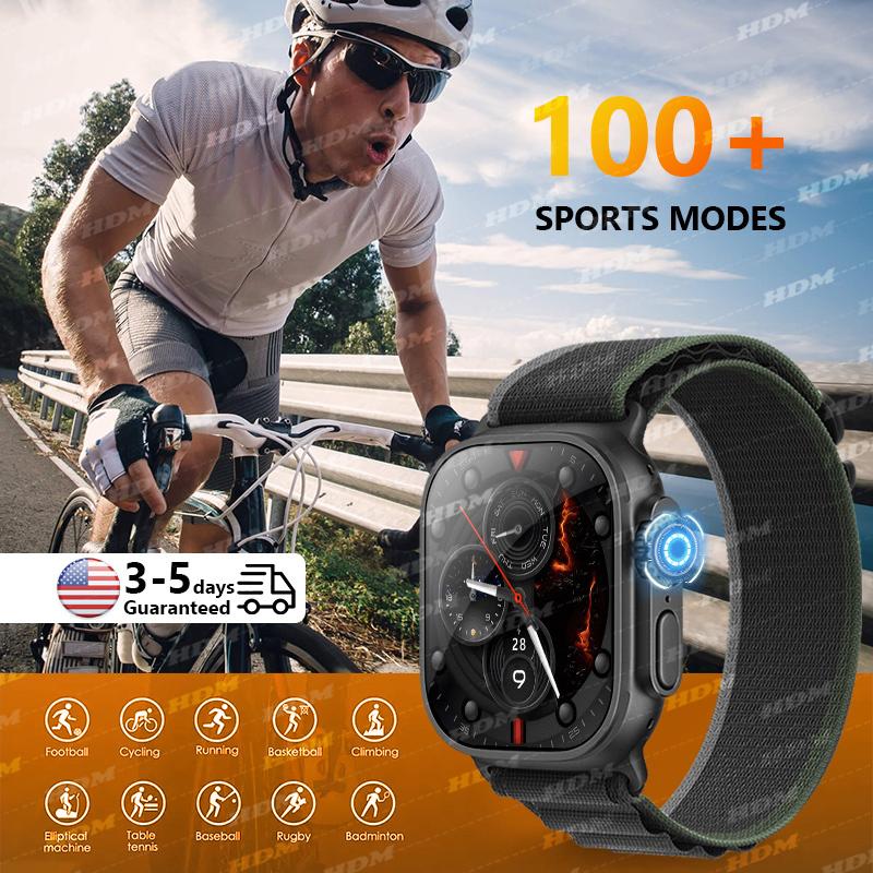 Waterproof Smartwatch with Heart Rate & SpO2 Monitoring, 100+ Sports Modes, Bluetooth Calling & AI Assistant - Wearable