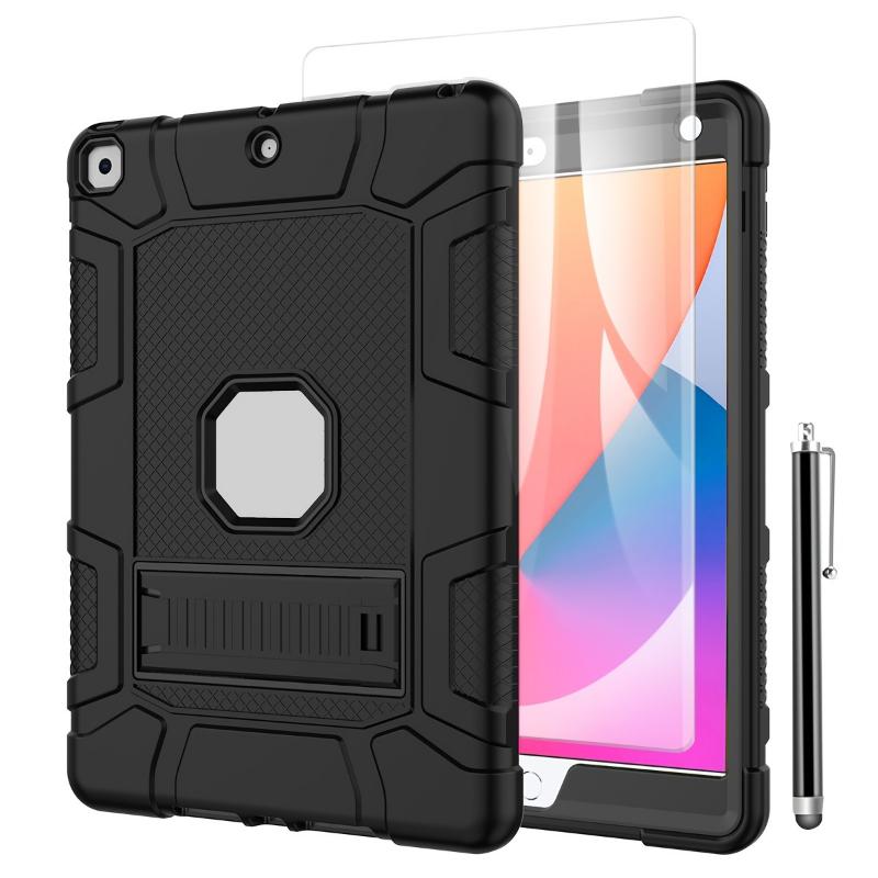 For iPad 9th Generation Case, For iPad 8th Generation Case, For iPad 7th Gen Case, iPad 10. 2 2021 2020 2019 Case, Heavy Duty Rugged Shockproof Protective Cover+Plastic Screen Protector