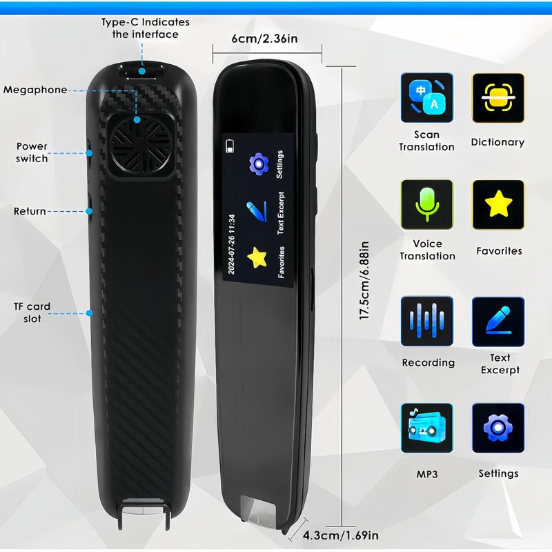 Smart Scan Translation Pen,School Supplies, Electronics Portable Smart Pen, Scan Translator, Digital Translation Pen Electronics, Support 2- way Translation(requires Wifi Connection),Electronics Education Devices