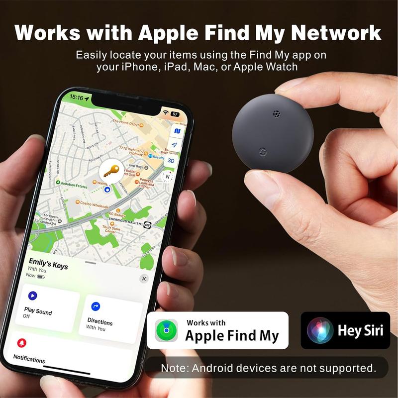 Smart Tag Bluetooth Luggage Tracker, IP66 Waterproof Air Tracker Works with Find My (iOS Only), Finder Locator for Keys, Luggage, Backpack, Wallet (1 Pack)