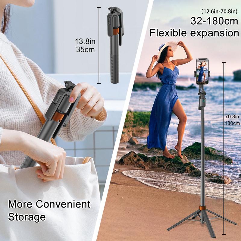 Automatic Face Tracking Tripod, 360° Rotatable Selfie Stick with Remote Control, Gesture Control Phone Holder for Vlog, Live Streaming, Video Recording