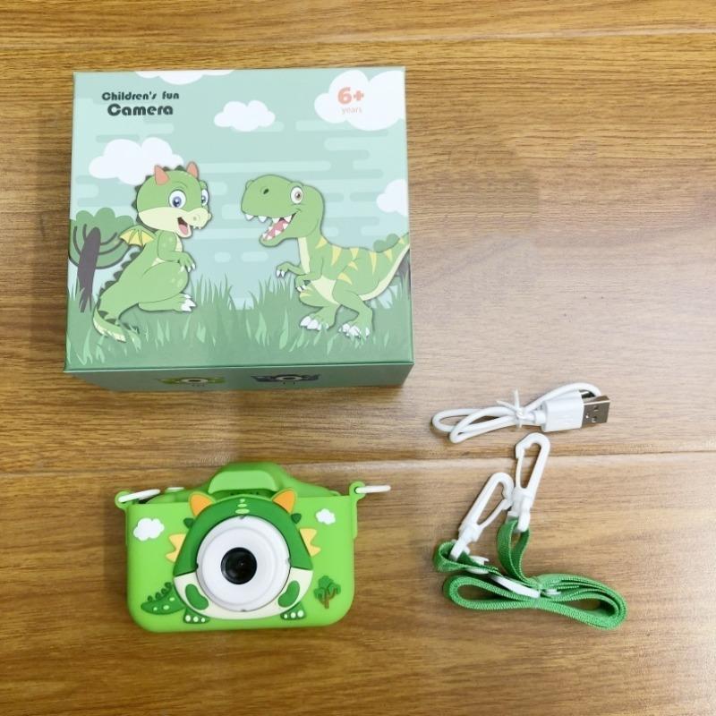 Cartoon Dinosaur Design Camera Toy, 2.0 Inch IPS Screen 2000W Pixel Camera Toy, Selfie Digital Camera Toy, Birthday Gift for Boys & Girls