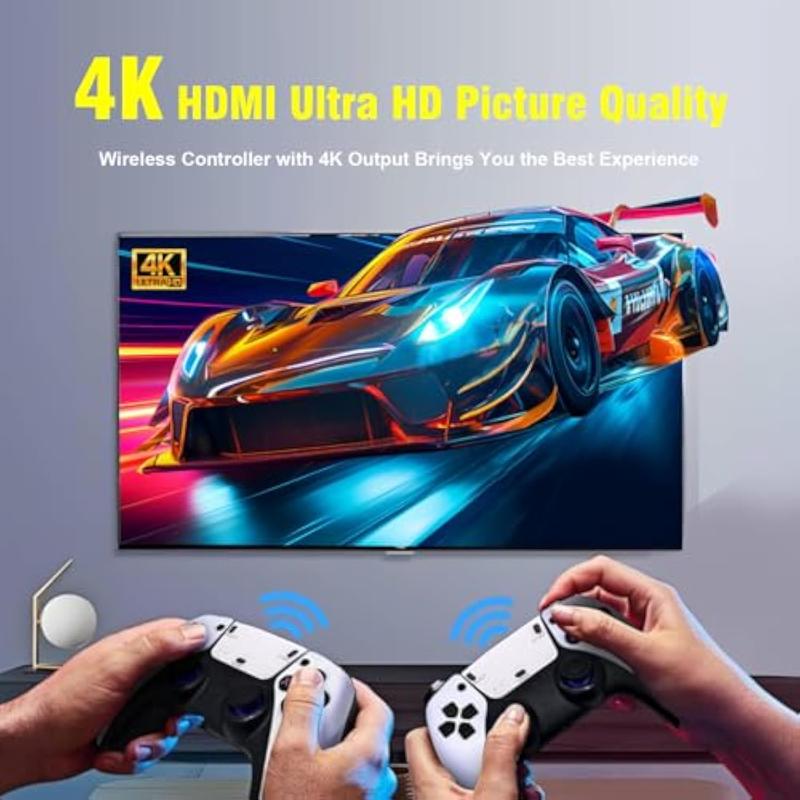 Retro Game Console 20,000-30,000+ Retro Games Stick, Revisit Classic Games Stick ,Retro Play Plug and Play Video Games Stick 26 Emulators, 4K HDMI Output, Premium Competitive Dual Controllers Wireless Adapter Button Cable Communication