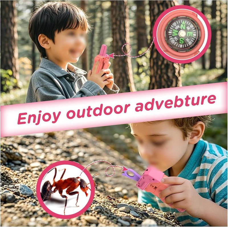 Walkie Talkies for Kids with Colourful Channels,Fun Toy with Compass Flashlight and Magnifying Glass,Perfect Christmas Birthday Gift Toy Gifts for 3 4 5 6 7 8 9-12 Year Old Boys Girls