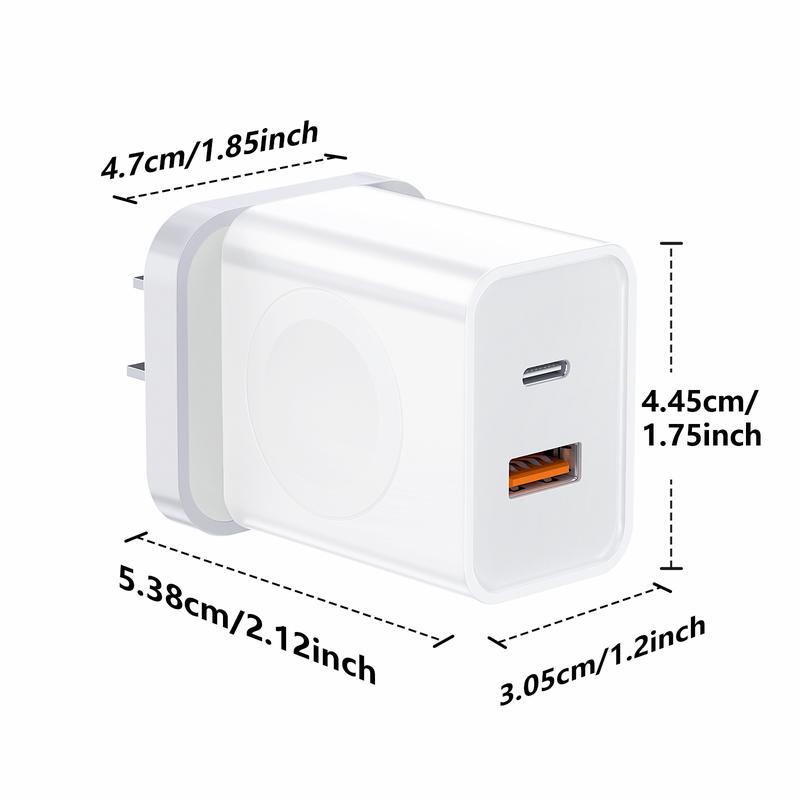 20W for Apple Watch Charger, Multiport PD Fast Charger Block, USB C Wall Power Adapter iPhone 11 12 13 14 15 Pro Max, XS XR X, Ipad Pro, Samsung Galaxy & More (White) (HNT-PD2008) android charger