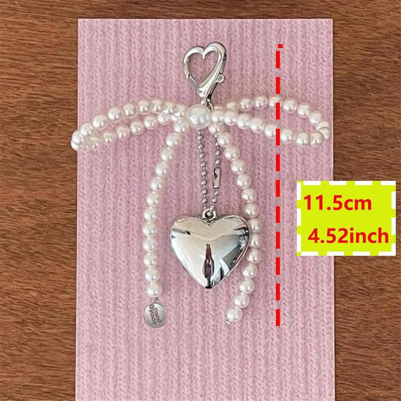 Heart Shaped Pendant with Faux Pearl Decor Phone Chain, Cute Phone Lanyard, Fashion Phone Strap for Women & Girls, Phone Accessories