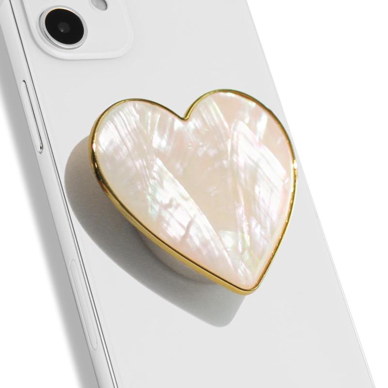 Natural Shell Heart Shaped Phone Holder, Adjustable Mobile Phone Grip Stand Holder, Mobile Phone Accessories for Smartphone Cell Phone