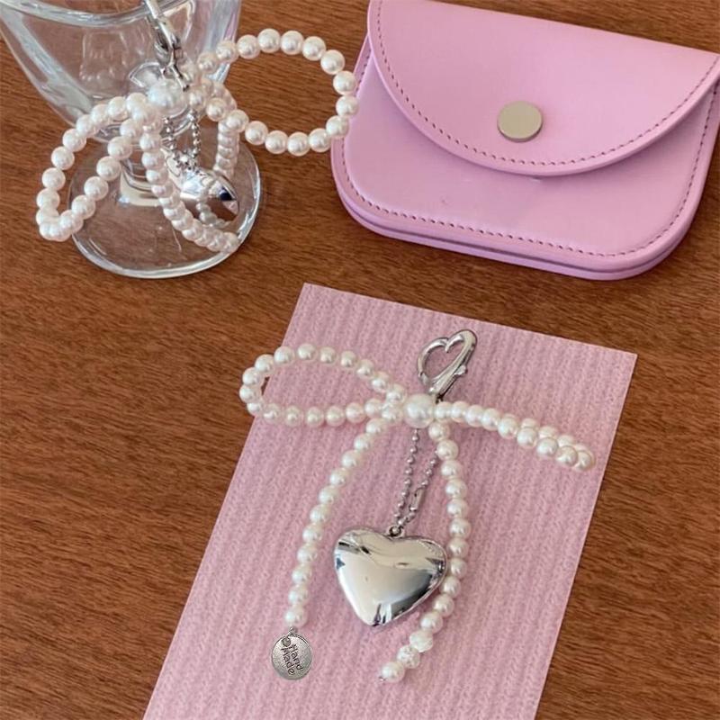 Heart Shaped Pendant with Faux Pearl Decor Phone Chain, Cute Phone Lanyard, Fashion Phone Strap for Women & Girls, Phone Accessories