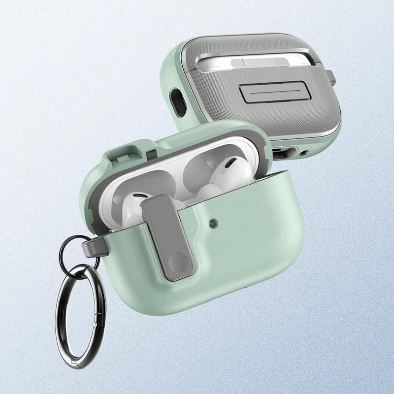 Earphone Cover with Security Lock for AirPods 1 2 3 Pro 2, 1 Count Solid Color Shockproof Earphone Case, Earphone Protective Cover