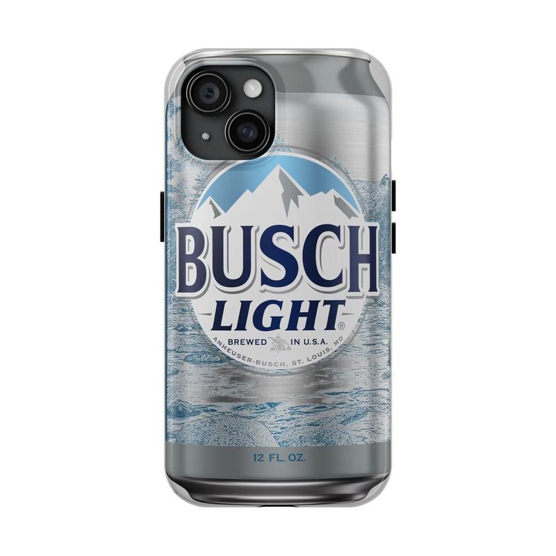 Busch Light tough phone case, lager Domestic case, iPhone 16 15 14 13 12 11 Pro Max 8 Plus X, Durable Accessories Beach Smartphone