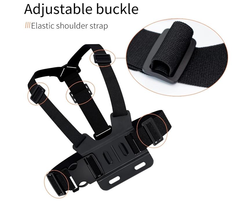 Mobile Phone and Camera Accessories - Adjustable Chest Mount Harness with Installation Bracket and Rotatable POV Holder Smartphone Cellphone Stand