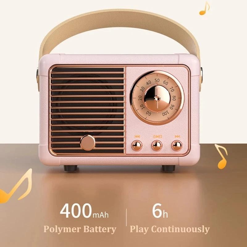 Retro Radio Design Mini Speaker, Wireless Bluetooth-compatible Portable Speaker with Pro Box Speakers Jack, Hands-free Mini Subwoofer for Home, Sound Machine, Room Accessories