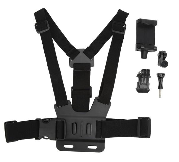 Mobile Phone and Camera Accessories - Adjustable Chest Mount Harness with Installation Bracket and Rotatable POV Holder Smartphone Cellphone Stand