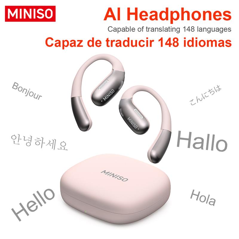 MINISO X28 OWS Translation Open Ear Wireless Bluetooth Earbuds Support 148 Languages Real Time Bluetooth Translation HIFI Sound Quality Sports Headphones IPX5 Waterproof With microphone