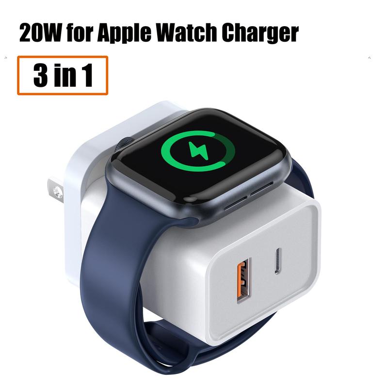 20W for Apple Watch Charger, Multiport PD Fast Charger Block, USB C Wall Power Adapter iPhone 11 12 13 14 15 Pro Max, XS XR X, Ipad Pro, Samsung Galaxy & More (White) (HNT-PD2008) android charger