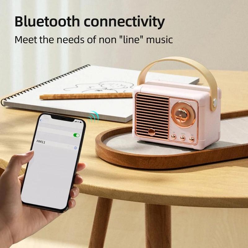 Retro Radio Design Mini Speaker, Wireless Bluetooth-compatible Portable Speaker with Pro Box Speakers Jack, Hands-free Mini Subwoofer for Home, Sound Machine, Room Accessories