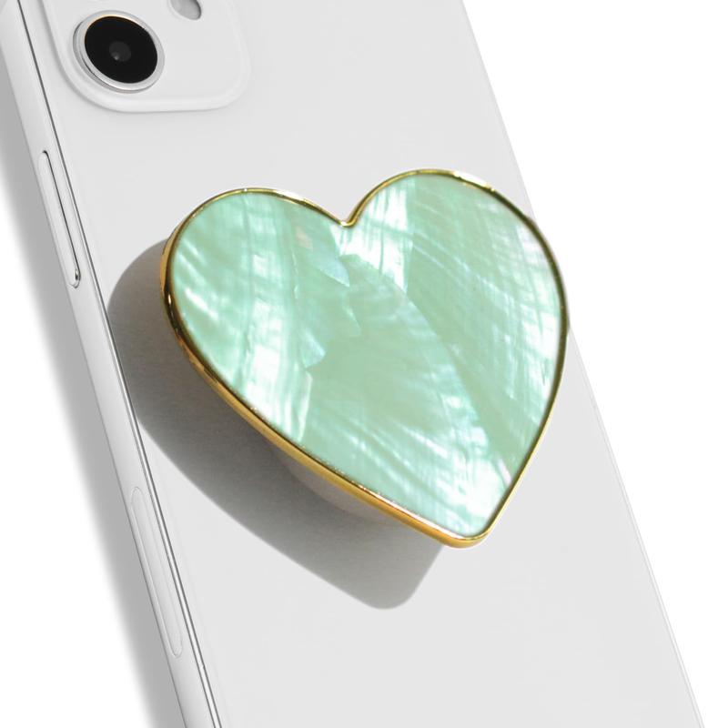 Natural Shell Heart Shaped Phone Holder, Adjustable Mobile Phone Grip Stand Holder, Mobile Phone Accessories for Smartphone Cell Phone