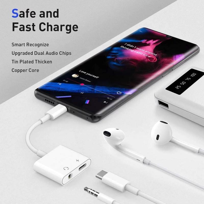 Headphone Adapter USB C and 3.5mm Plug to USB C Headset Splitter,Headphone Audio & Charger Compatible with Google Pixel 2 3xl,Samsung Tab and iPad (USB C+3.5mm to USB C)