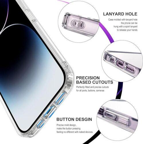 For iPhone 15 Pro Max 14Plus 13 12 11 Shockproof Clear TPU Soft Transparent Case