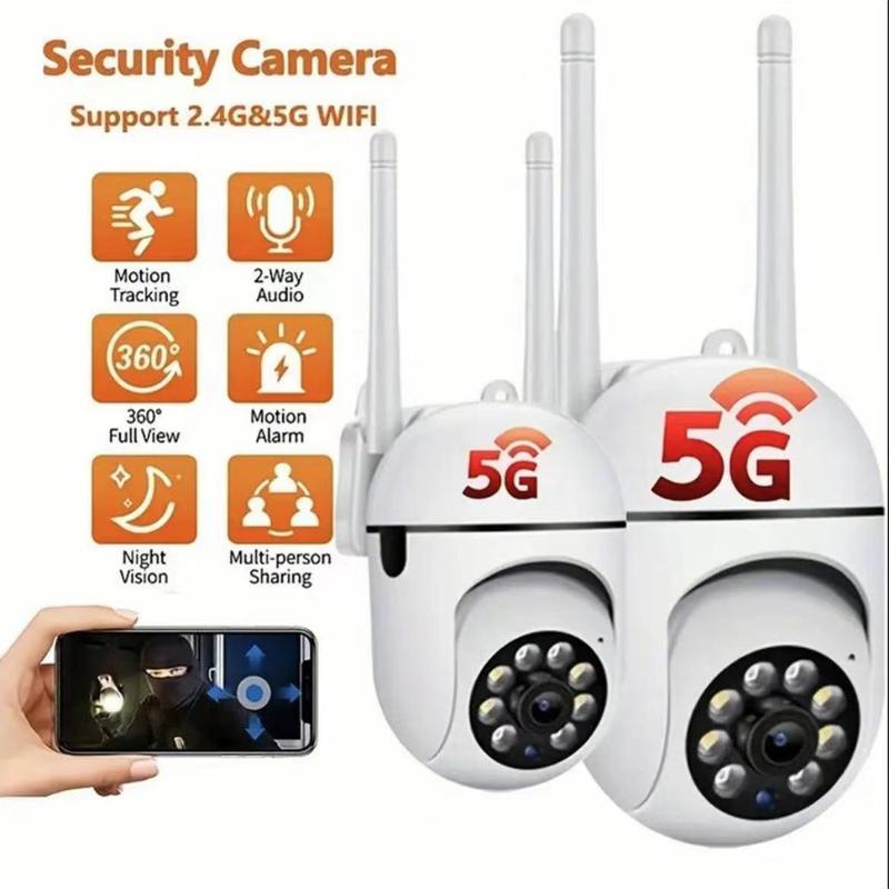 2.4GHz & 5GHz Wireless Security Camera: USB Powered, 360° Surveillance with Human Tracking & Infrared Night Vision. 24H Loop Video Monitoring. Ideal for Home & Business Security.