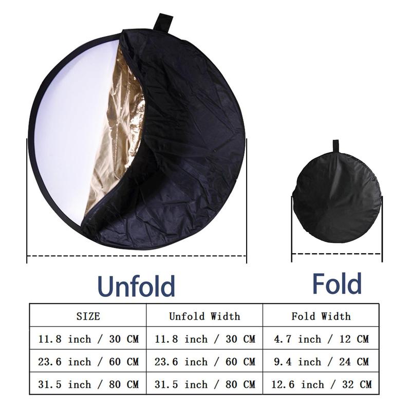 Portable 5 in 1 Reflector, Multi-functional Reflector Cover, Light Reflector for Studio Photography Situation