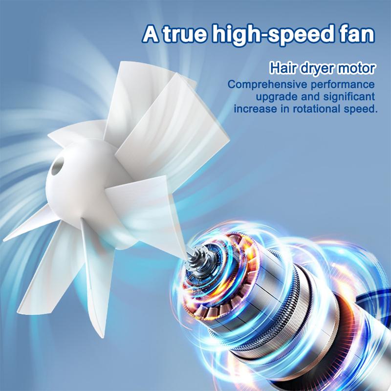 5000mAh Waist Fan Wearable Rechargeable Fan Personal Body Portable High Speed Fan LED Light Flashlight for Outdoor (Orange)