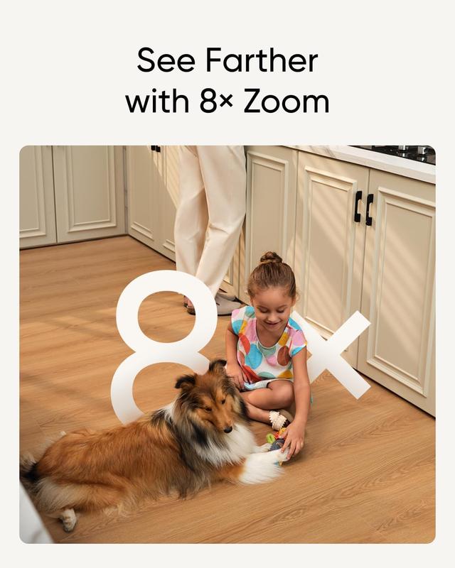 eufy Security Indoor Cam S350, Dual Cameras, 4K UHD Resolution Security Camera with 8× Zoom and 360° PTZ, Human Pet AI, Ideal for Baby Monitor Pet Camera Home Security, Dual-Band Wi-Fi 6, Plug in