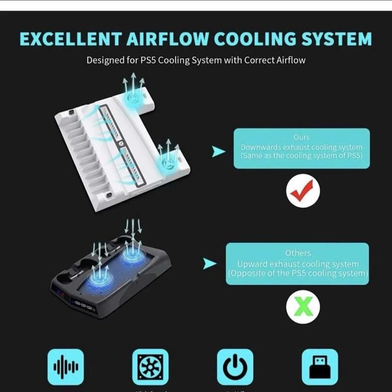 Cooling stand for PS5 with controllers charger Console Accessories Compact