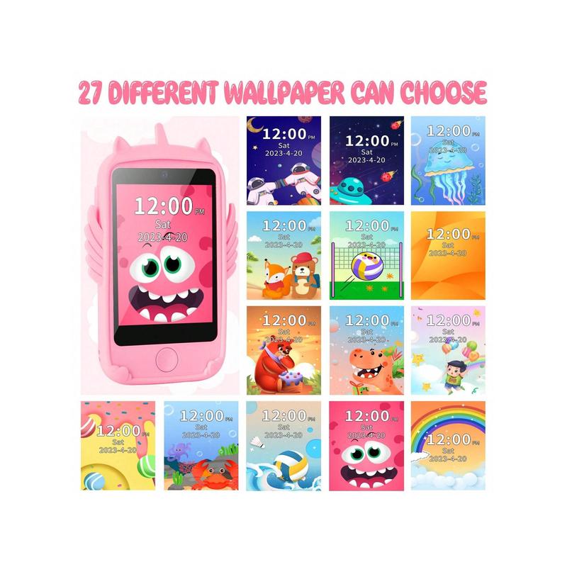 Children Mobile Phone With 19 Learning Game 2.8in Touch Screen Kids Cell Phone Smartphone With Calls SOS MP3 Camera Calculator Pedometer Smartphone Birthday Gifts For Girls Boys 3 4 5 6 7 8 9 Years Old