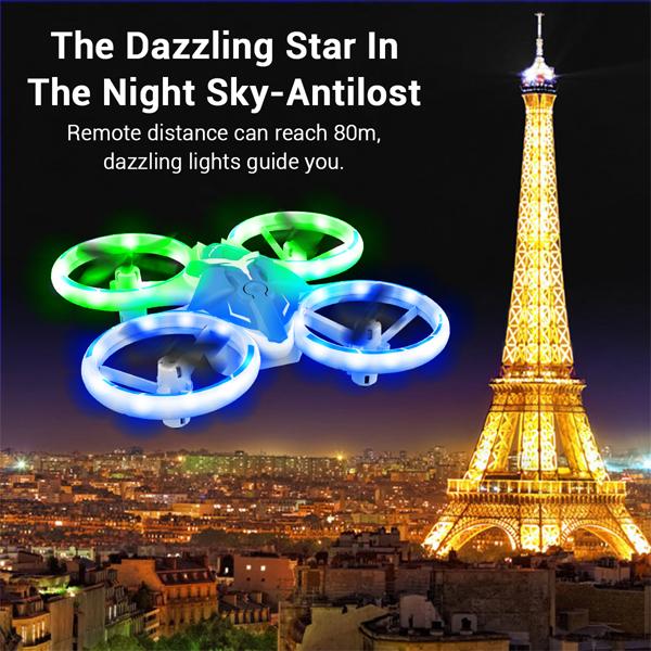 AFUNX Drone with Altitude Hold, Headless Mode, 3D Flips, One Key Take Off Landing, Kids Drone Toys Gifts, White Blue