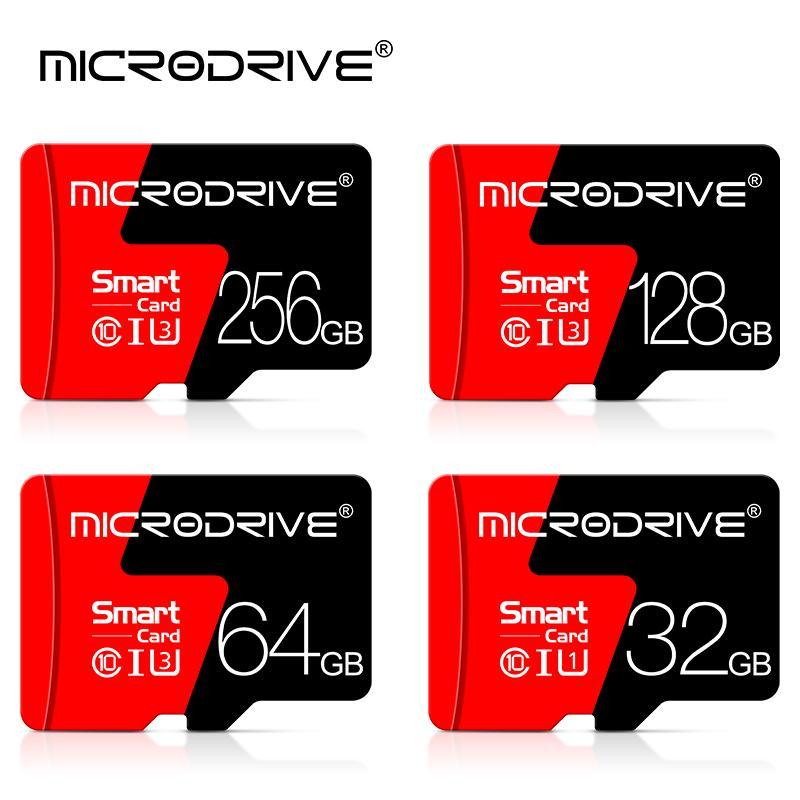 MICRODRIVE 32GB 64GB 128GB 256GB Micro SD Card, 1 Count Class 10 U3 Memory Card with SD Adapter, Camera Accessories for Smartphone, Camera, Laptop, PC