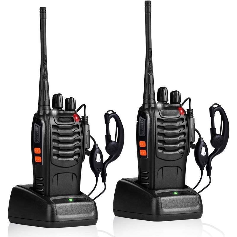 Walkie Talkies Rechargeable Long Range Two-Way Radios with Earpieces 2-Way Radios UHF Handheld Transceiver Walky Talky with Flashlight Li-ion Battery and Charger