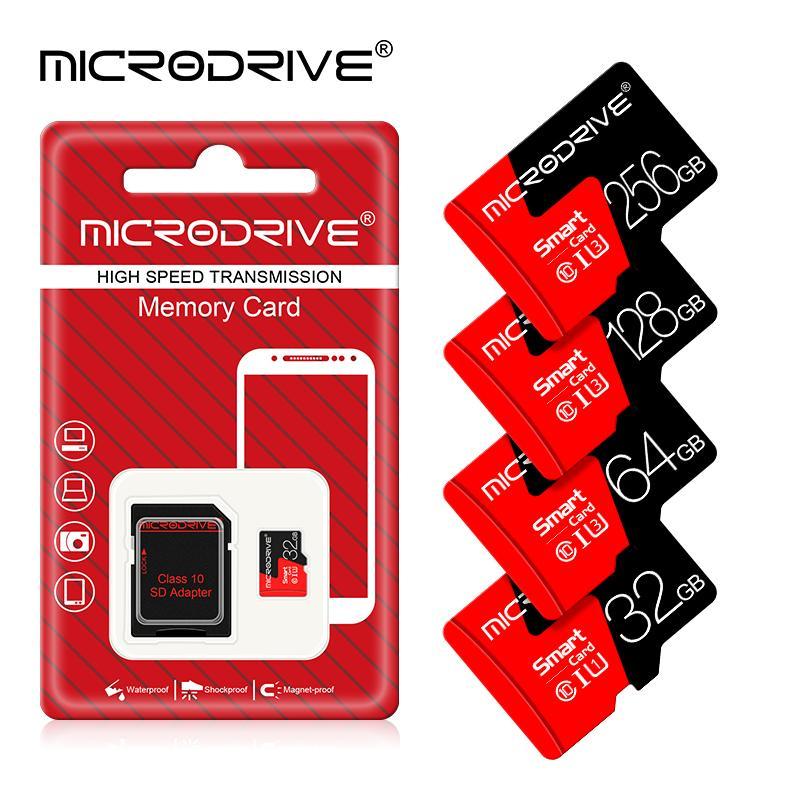 MICRODRIVE 32GB 64GB 128GB 256GB Micro SD Card, 1 Count Class 10 U3 Memory Card with SD Adapter, Camera Accessories for Smartphone, Camera, Laptop, PC