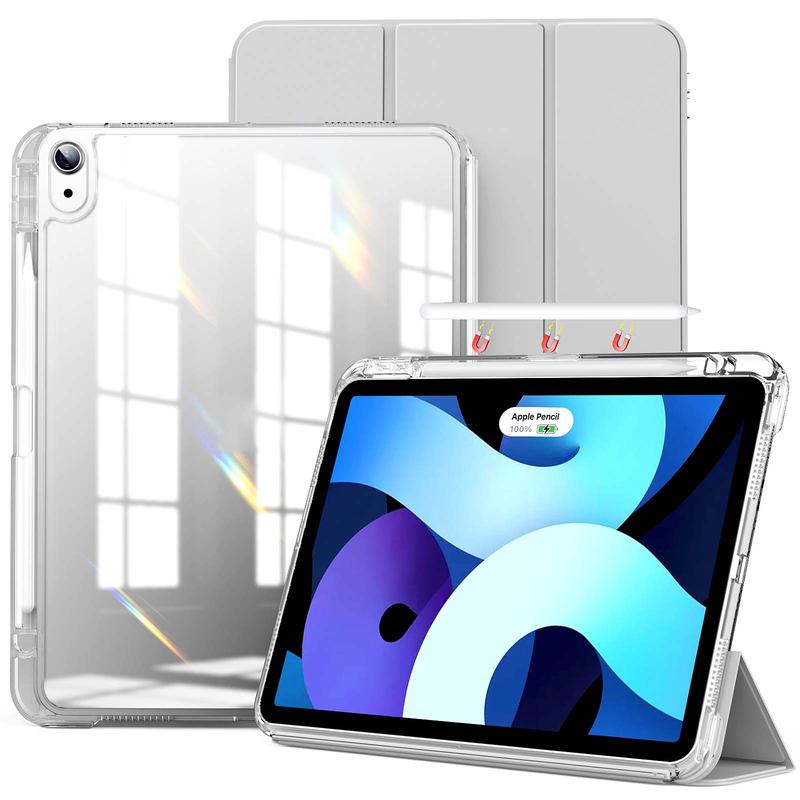 2 in 1 Clear & Foldable Outer Shell with Pen Slot, 1 Count Detachable Tablet Protective Cover Cases for iPad Apple Tablet, Tablet Protection Accessories