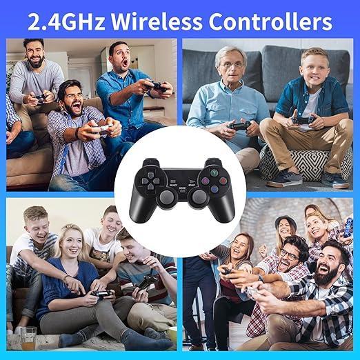 2024 NEW Retro Game Console, Nostalgia Stick Game,Retro Game Stick,Plug and Play Video Game Stick Built in 20000+ Games, High quality Output, 9 Classic Emulators, Dual 2.4G Wireless Controllers-64G