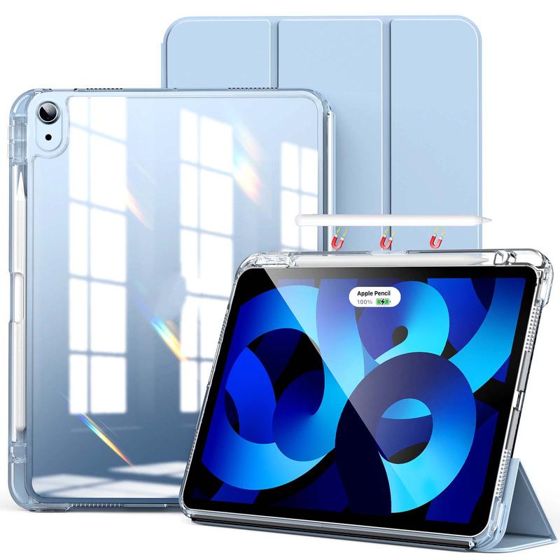 2 in 1 Clear & Foldable Outer Shell with Pen Slot, 1 Count Detachable Tablet Protective Cover Cases for iPad Apple Tablet, Tablet Protection Accessories