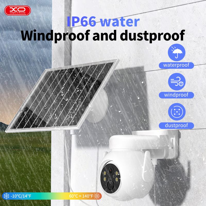 Solar security camera wireless outdoor, solar powered, 360° color night vision, PIR motion detection, alarm, color night vision, two-way talk, SD  cloud storage