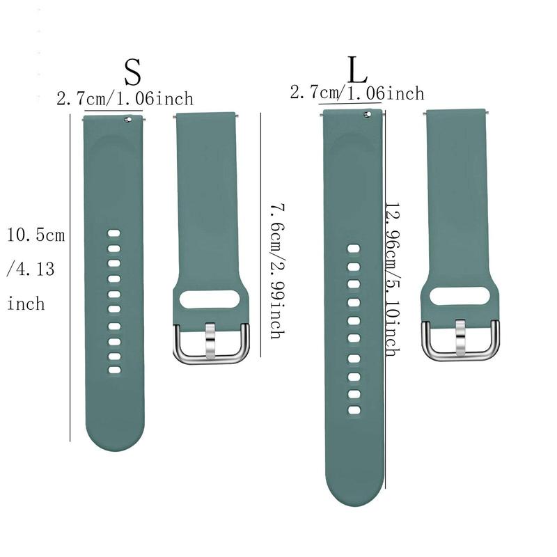 Silicone Sport Watch Strap Wristband, 10pcs Breathable Smart Watch Strap With Adjustable Buckle, Watch Accessory For Galaxy 20mm