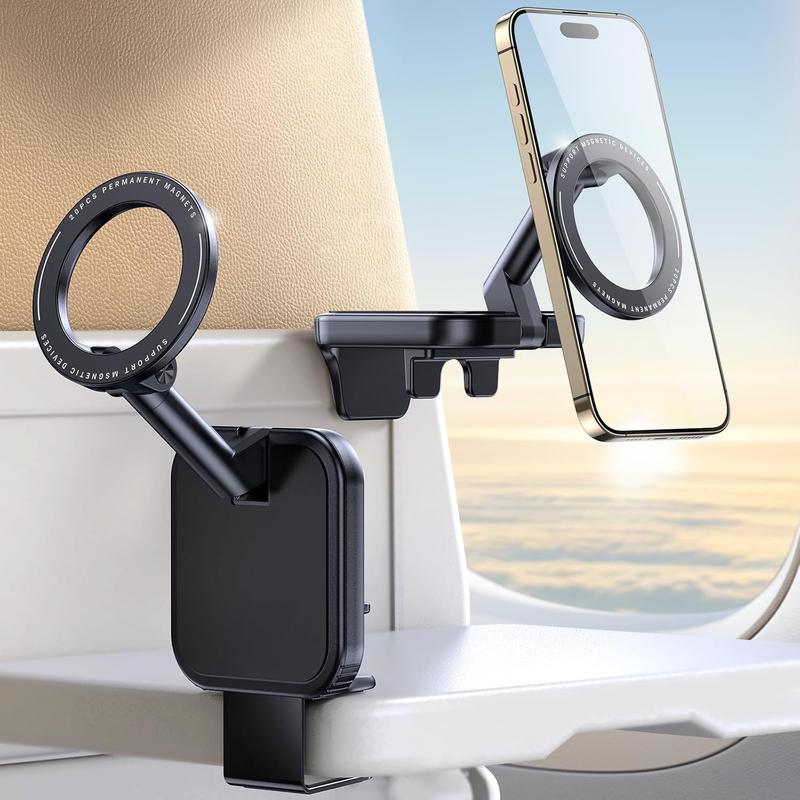 Travel Accessories Airplane Phone Holder for MagSafe, Travel Essentials Phone Mount with Multi-Angle Rotation, Travel Must Haves for Flying