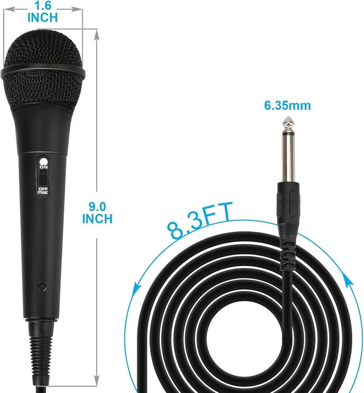 Wired Microphone, Karaoke Microphone, Handheld Microphone for Singing, Mic Karaoke with 2.5m , Vocal Dynamic Mic for Speaker, AMP, Mixer, DVD