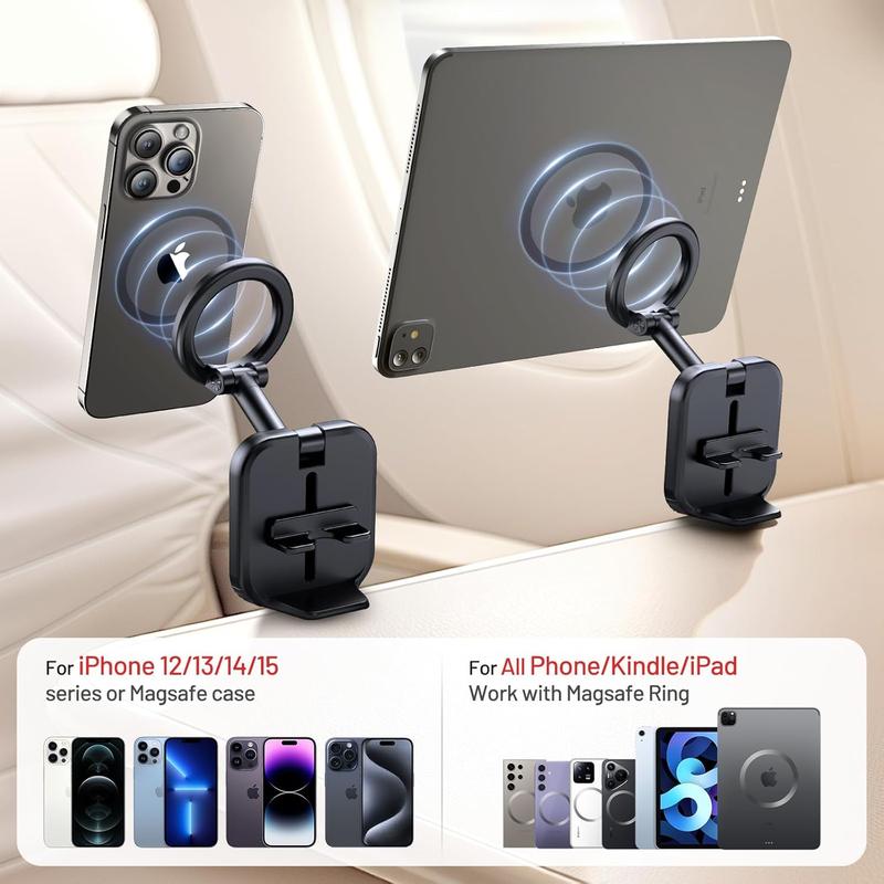 Travel Accessories Airplane Phone Holder for MagSafe, Travel Essentials Phone Mount with Multi-Angle Rotation, Travel Must Haves for Flying