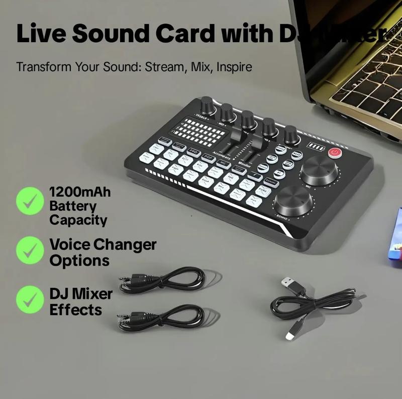 Podcast Microphone Bundle, BM-800 Condenser Mic with Live Sound Card Kit, Podcast Equipment Bundle with Voice Changer and Mixer Functions for PC Smartphone Studio Recording & Broadcasting