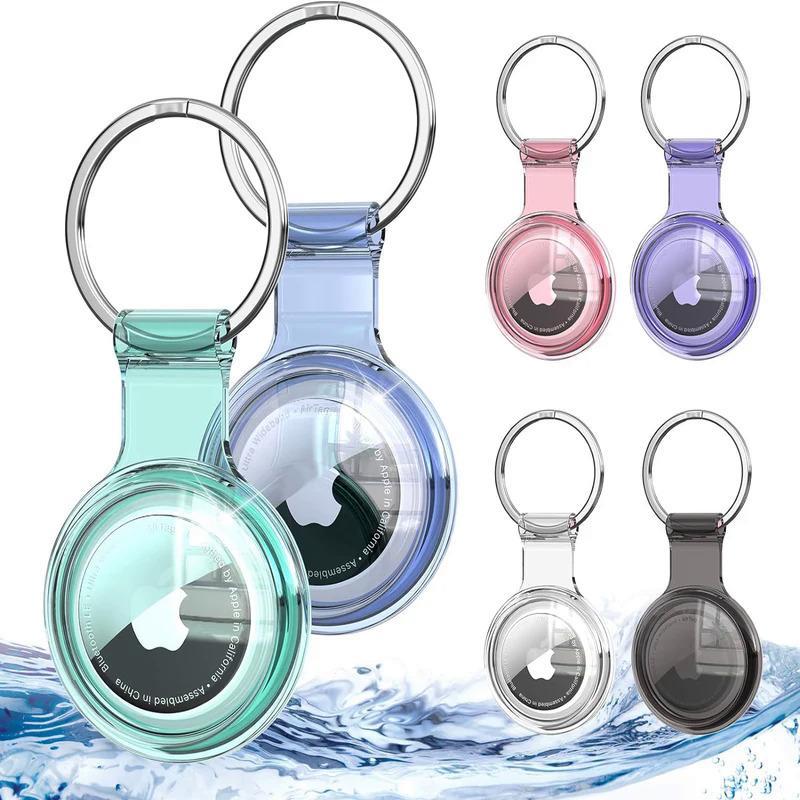 Transparent Waterproof Holder for AirTag, Fully Sealed Waterproof Key Ring for AirTag, Protective Case for Apple Airtag Tracker