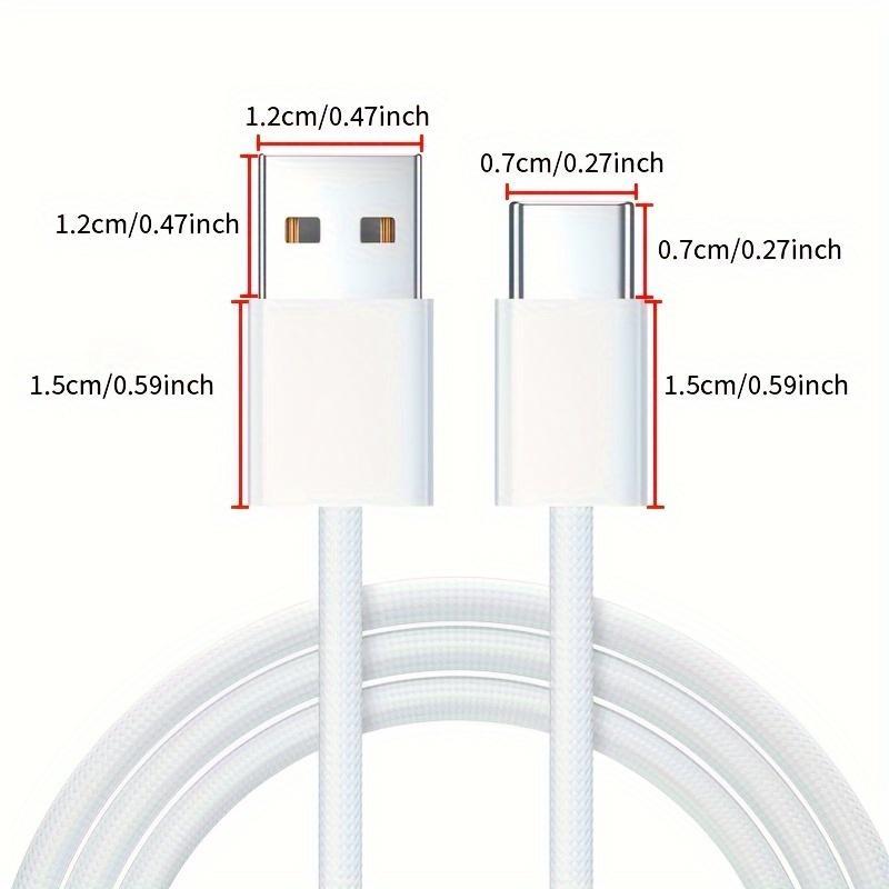 USB A to USB C Cable, Car Braided Cable, Car Charger Cord, USB-C Cable for iPhone 16 Pro Max 15 Plus iPad Pro iPad Air