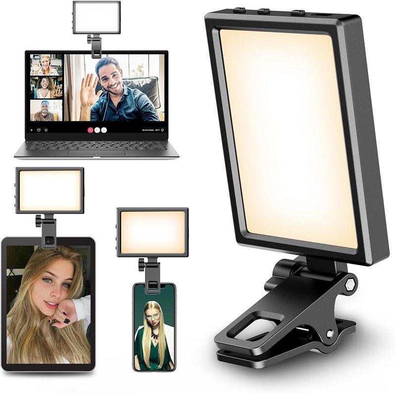 Selfie Light with Clip Rechargeable Adapter for Phones and Cameras Suitable for Selfie Video Conferencing  Compatible with iPhone, Android, iPad, Laptop, Rechargeable LED Light for Taking Photos and Videos