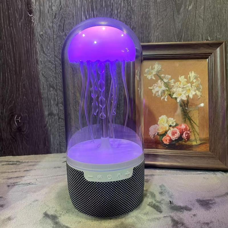 Jellyfish Design Wireless Speaker, USB Rechargeable Color Changing Light, Unique Ambient Sound for Music & Entertainment