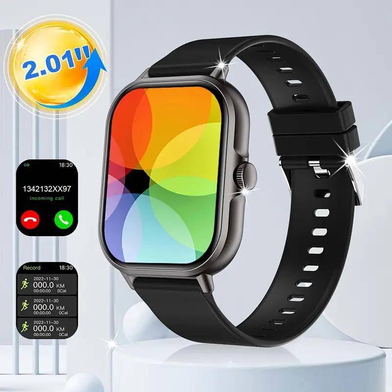 Full Screen Touch Sports Smart Watch, Fitness Watch with Health Monitoring, Multifunctional Square Fashion Watch Compatible with iPhone & Android Smartphone for Men & Women