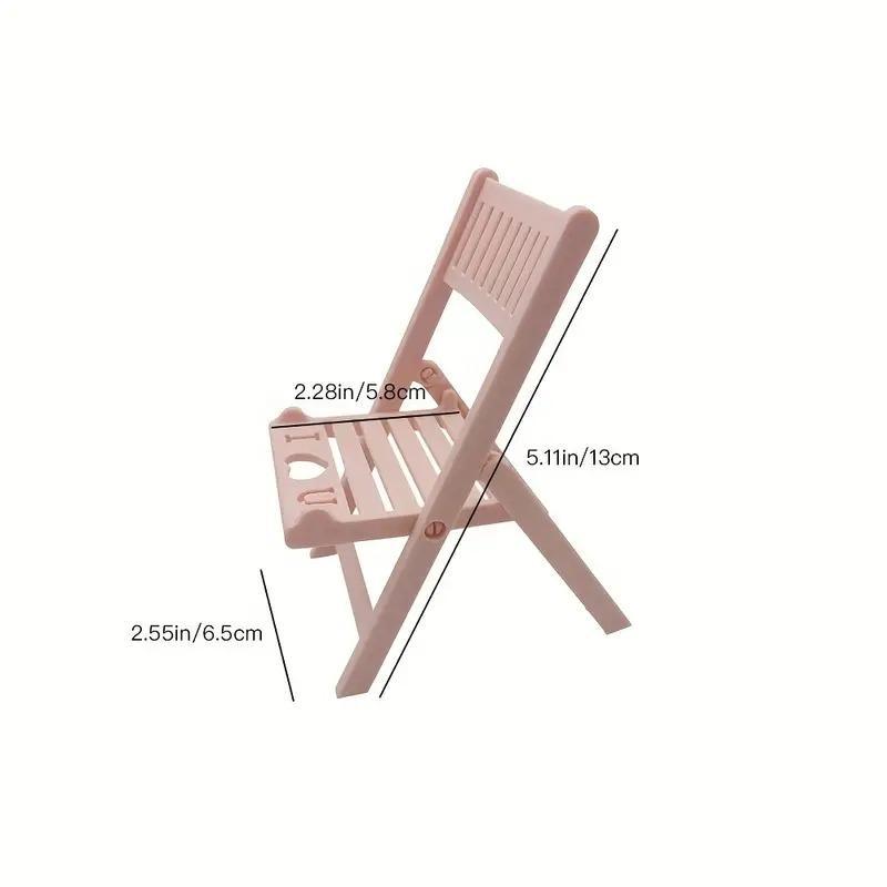 Desktop Mini Chair Shaped Phone Holder, Desk Chair Design Creative Solid Color Chair Phone Stand, Portable Foldable Phone Rack