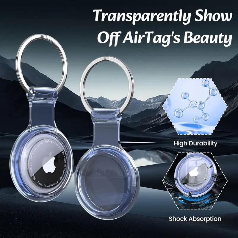 Transparent Waterproof Holder for AirTag, Fully Sealed Waterproof Key Ring for AirTag, Protective Case for Apple Airtag Tracker